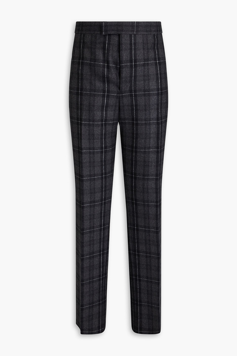 Thom Browne Fit 1 Checked Wool And Cashmere-blend Flannel Pants In Black