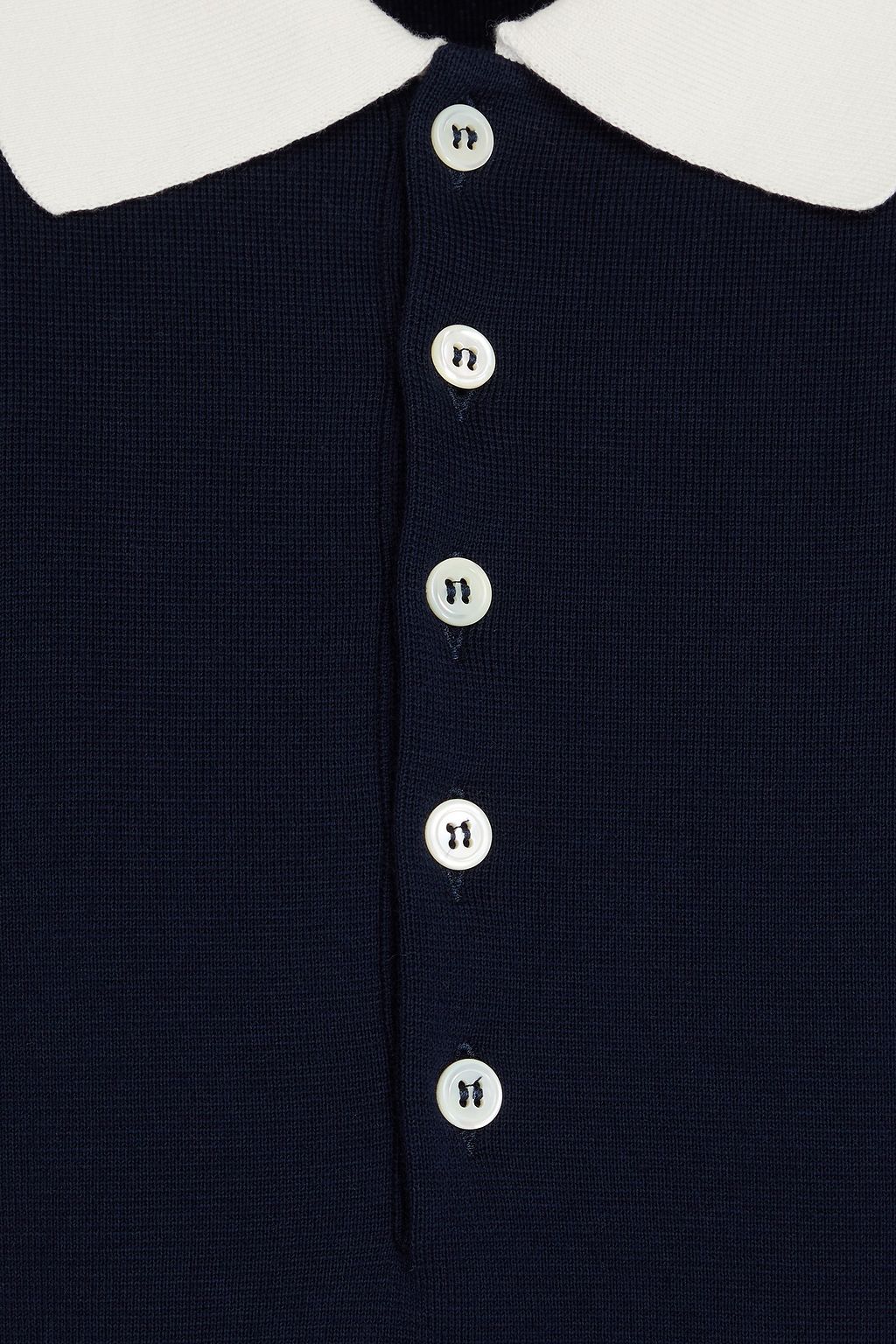 THOM BROWNE Two-tone cotton polo shirt