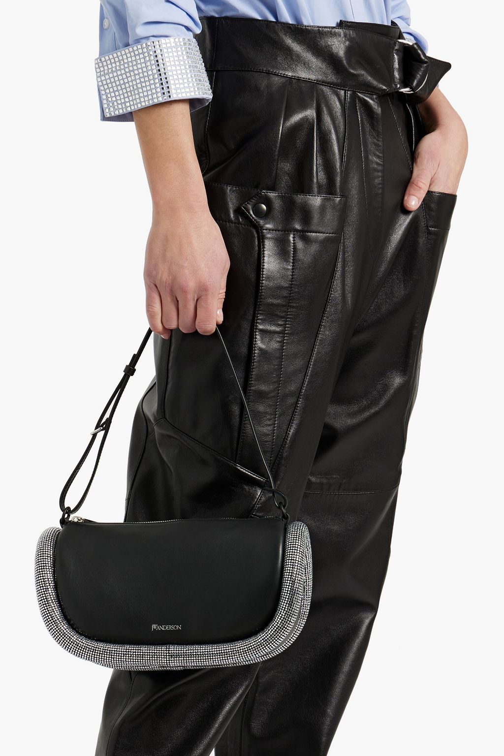 JW ANDERSON Bumper crystal-embellished leather shoulder bag