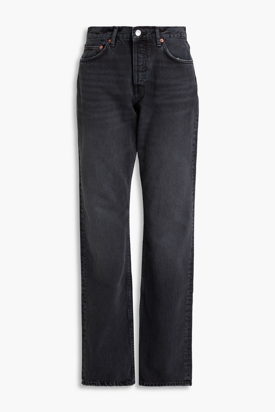 Re/done Hoch Sitzende Jeans Mit Geradem Bein In Schwarz