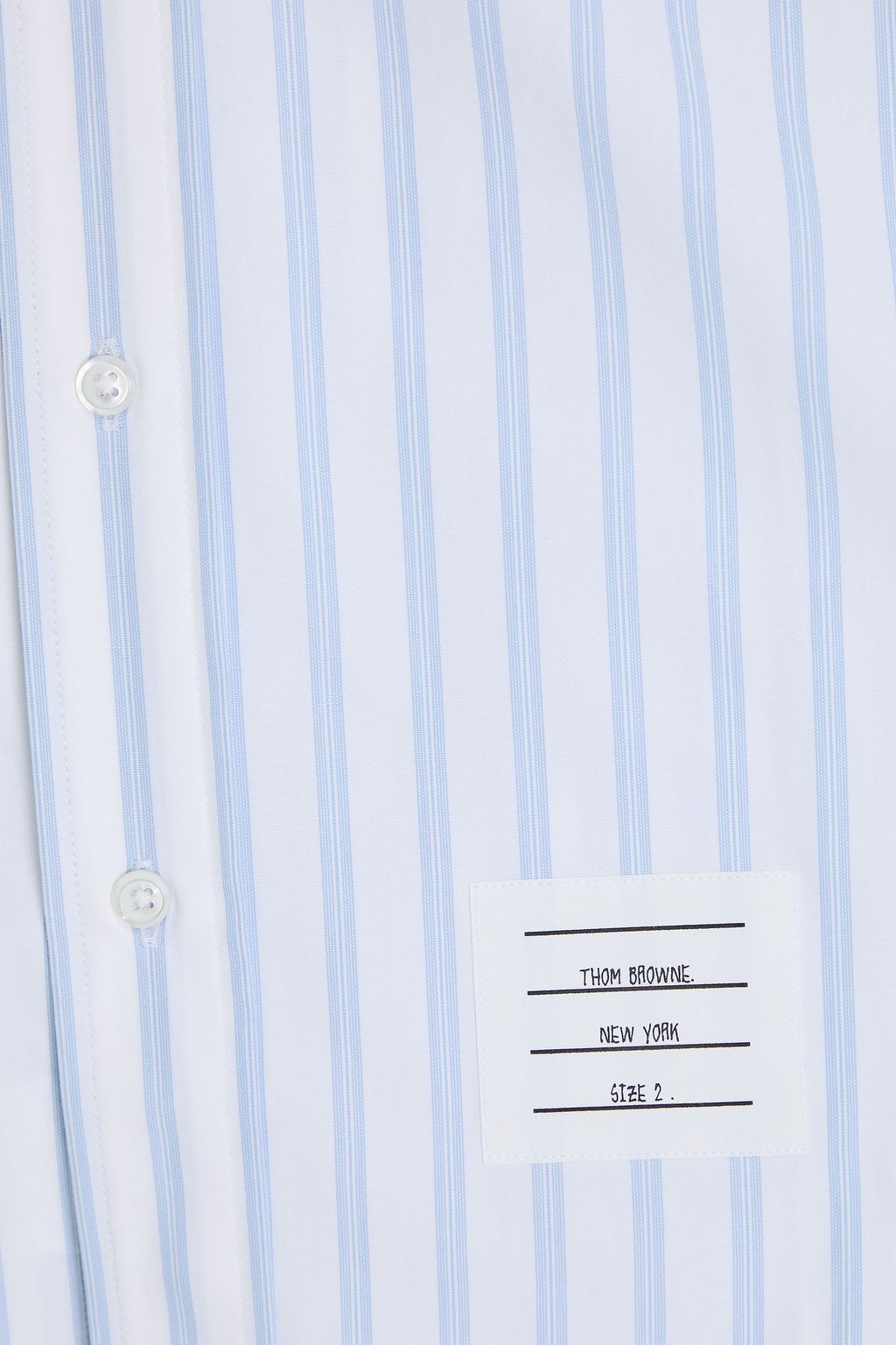 THOM BROWNE Striped cotton-poplin shirt