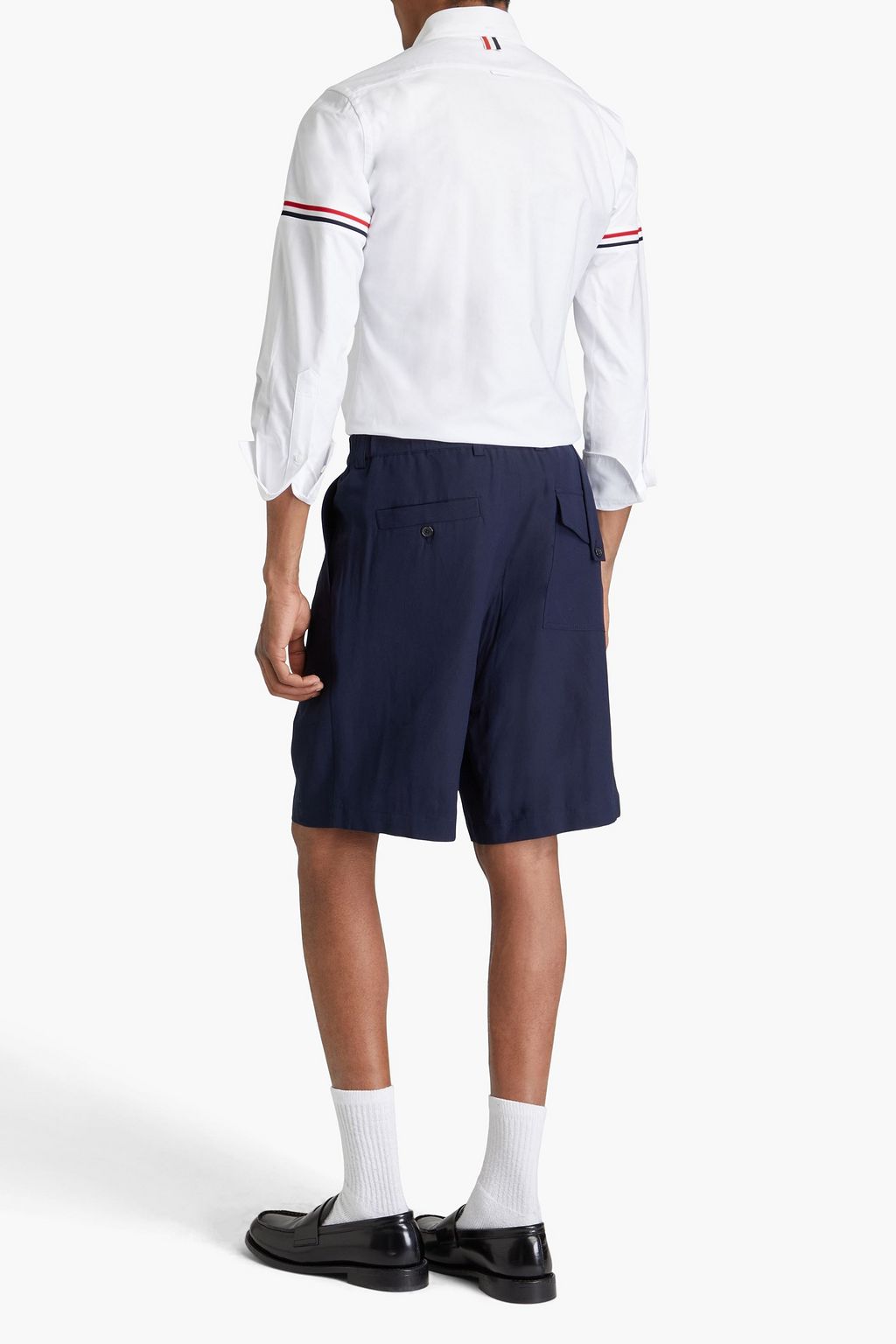THOM BROWNE Striped cotton Oxford shirt