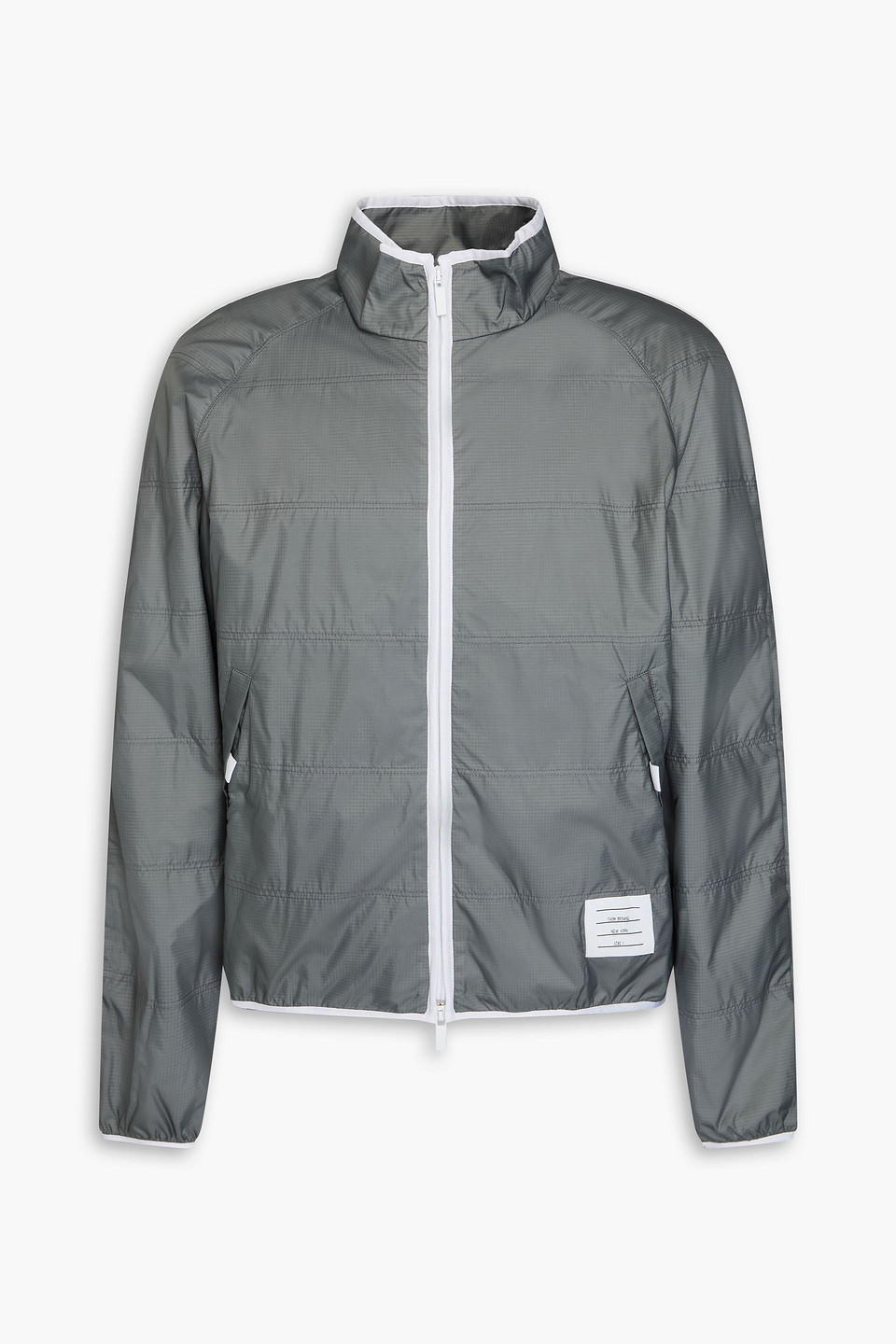 Thom Browne Quilted Ripstop Track Jacket In Gray