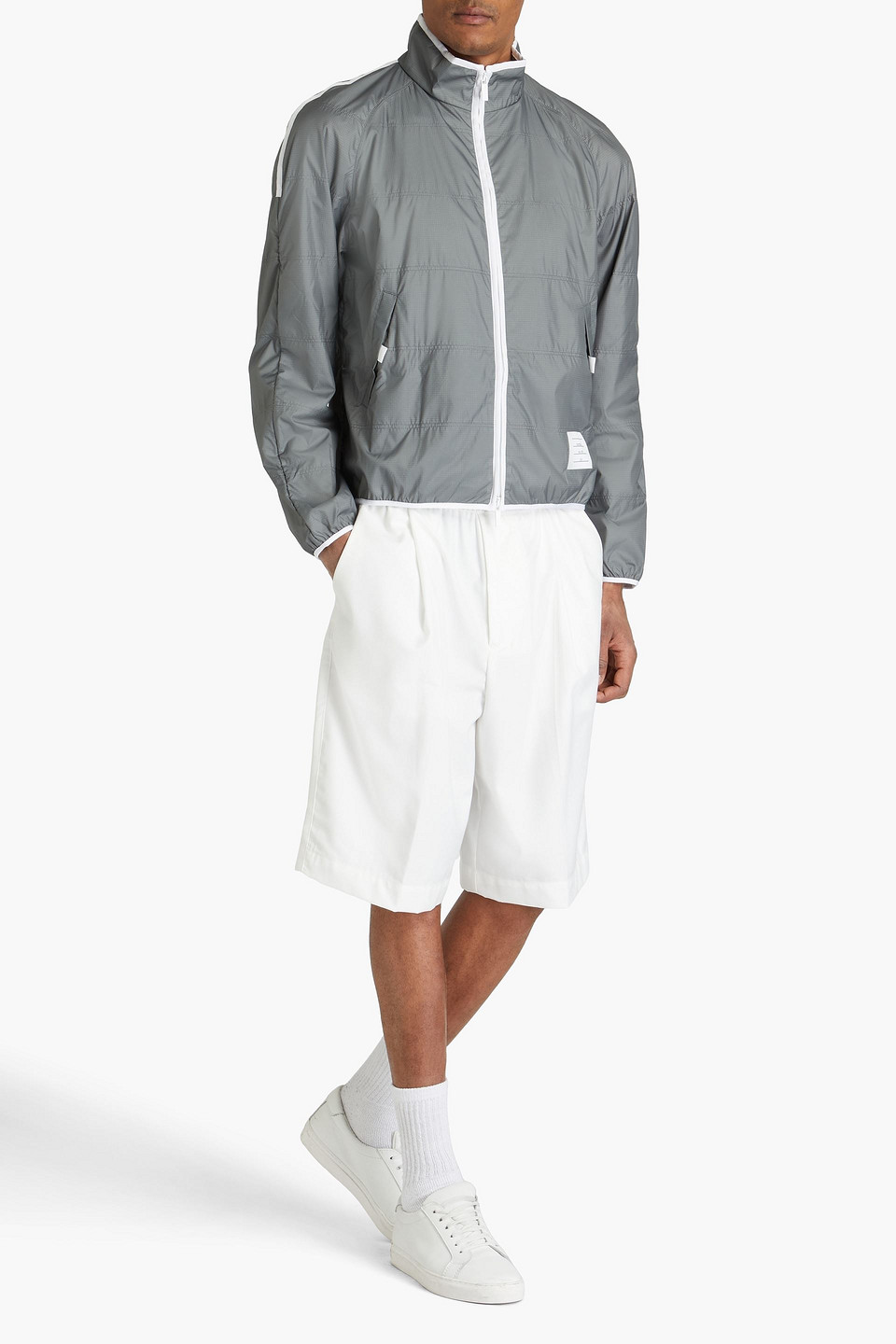  Thom Browne - Trainingsjacke Aus Gestepptem Ripstop - Grau - 1 