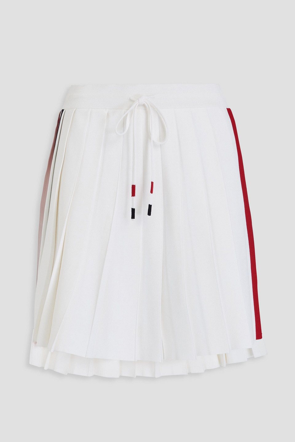 Pleated knitted mini skirt