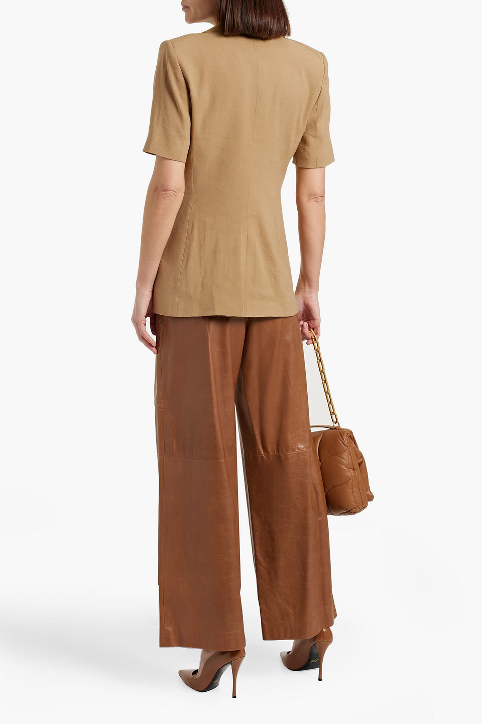 VERONICA BEARD ATWOOD DOUBLE-BREASTED LINEN-BLEND BLAZER