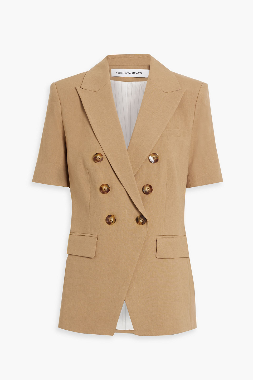 VERONICA BEARD ATWOOD DOUBLE-BREASTED LINEN-BLEND BLAZER