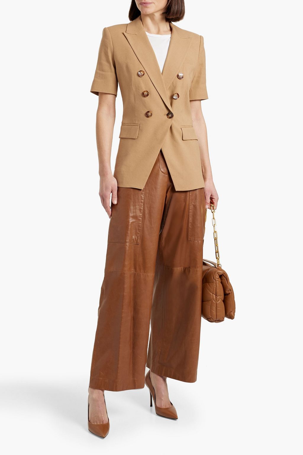 VERONICA BEARD Atwood double-breasted linen-blend blazer