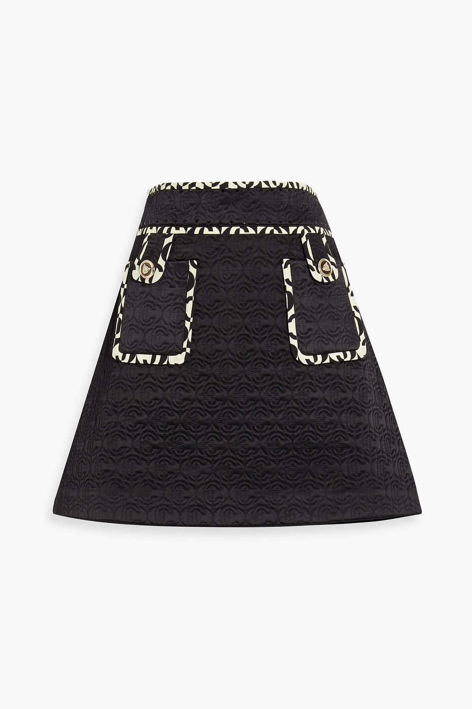 Camilla Crystal-embellished Quilted Silk Mini Skirt In Black