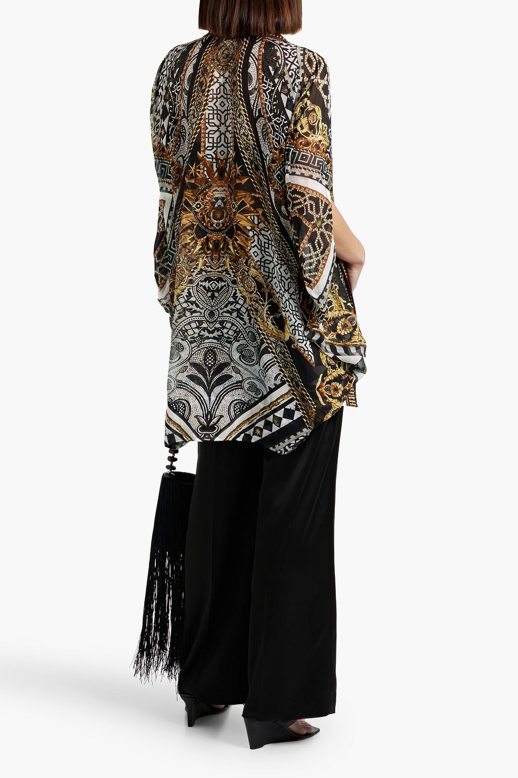 CAMILLA Crystal-embellished printed silk crepe de chine kimono