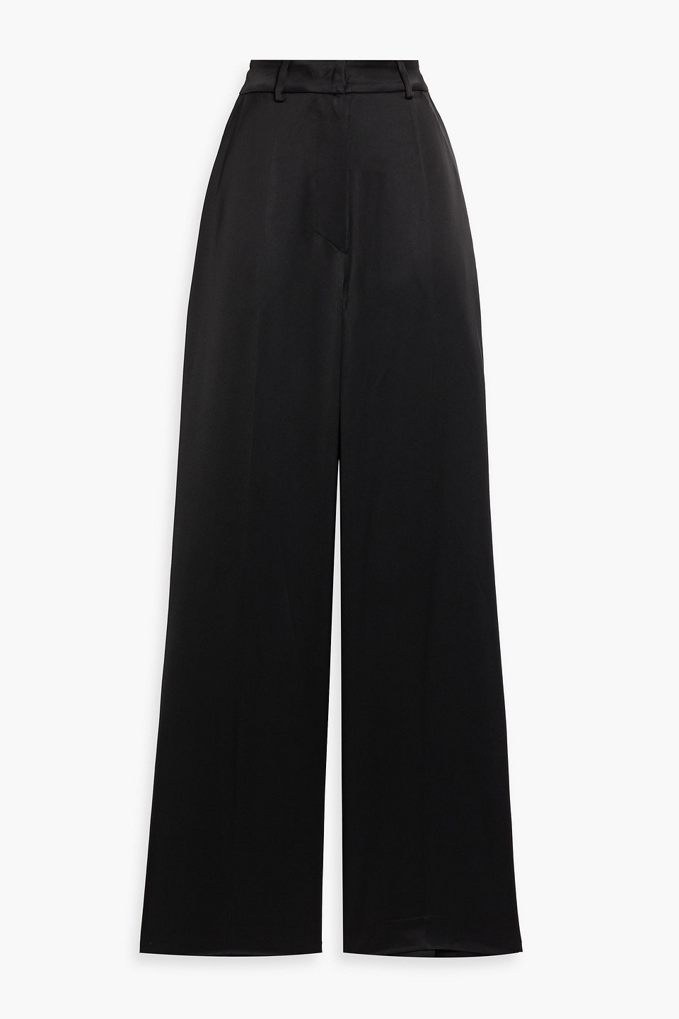 Nanushka Zoelle Satin Wide-leg Pants In Black