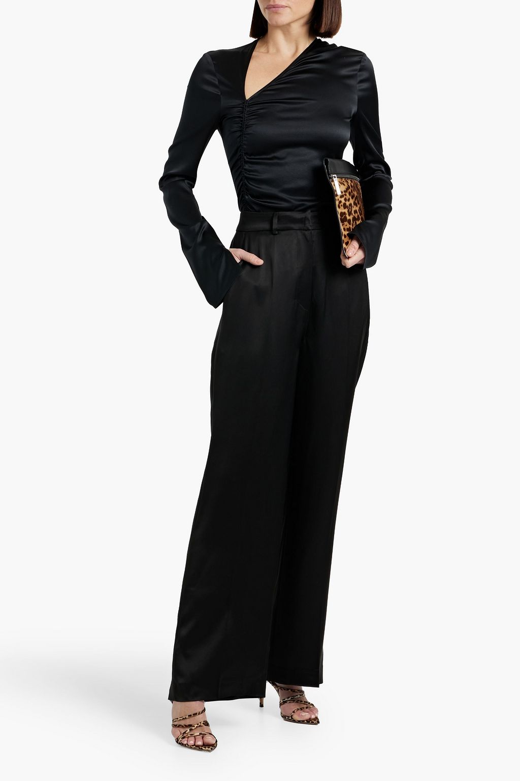 NANUSHKA Zoelle satin wide-leg pants