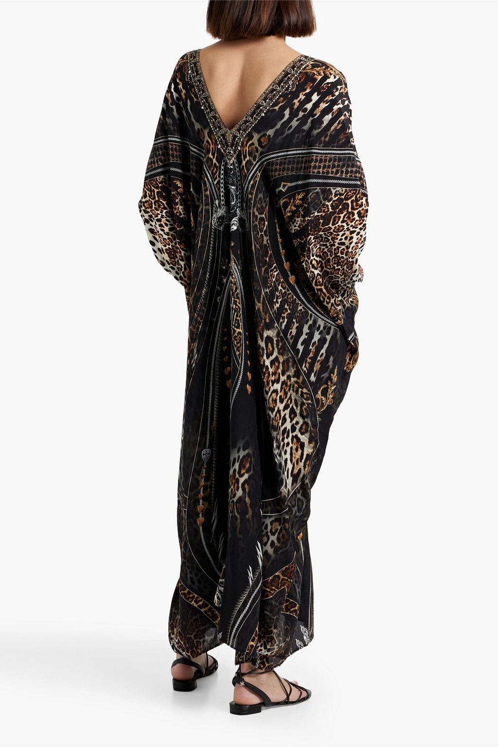CAMILLA Crystal-embellished printed silk crepe de chine maxi dress