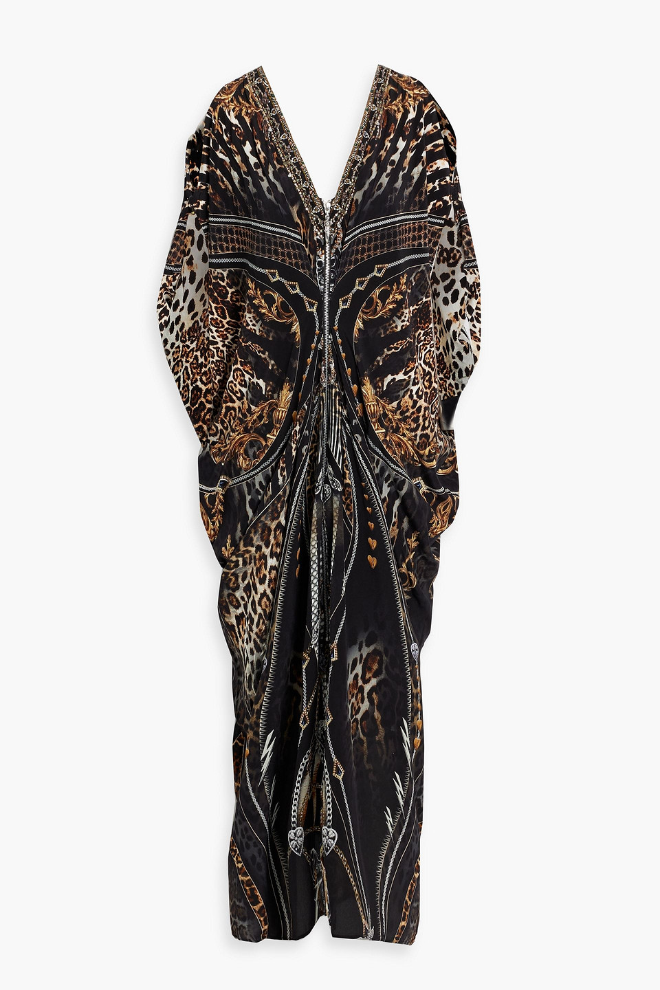 Camilla Crystal-embellished Printed Silk Crepe De Chine Maxi Dress In Animal Print