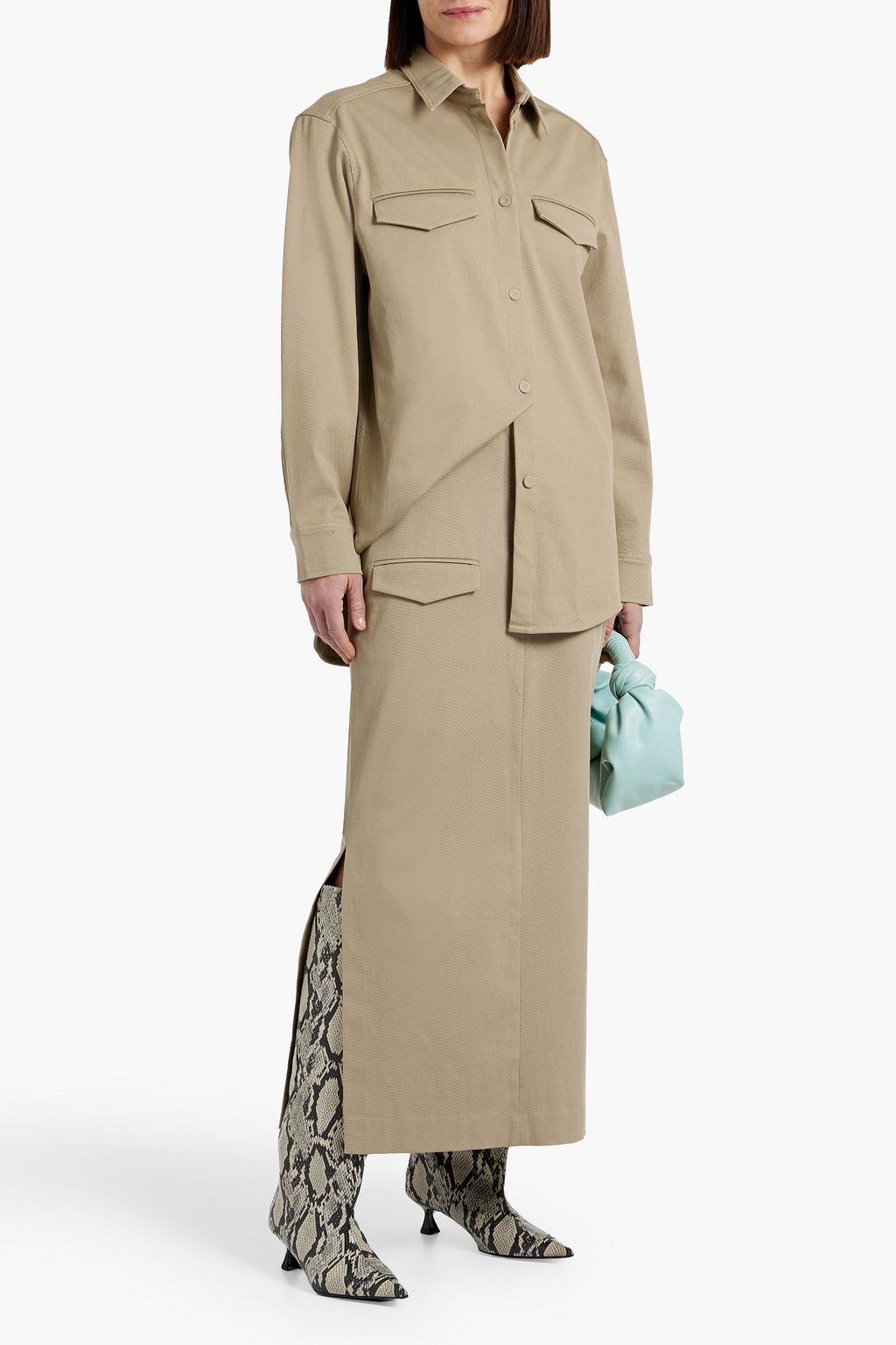 NANUSHKA Edena cotton-blend twill maxi skirt