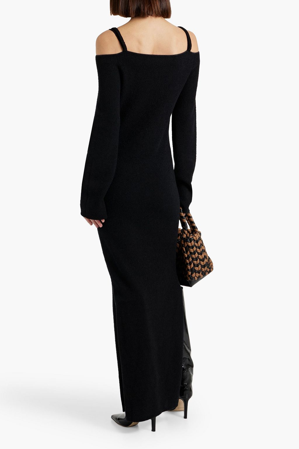NANUSHKA Bibian cold-shoulder bouclé-knit maxi dress