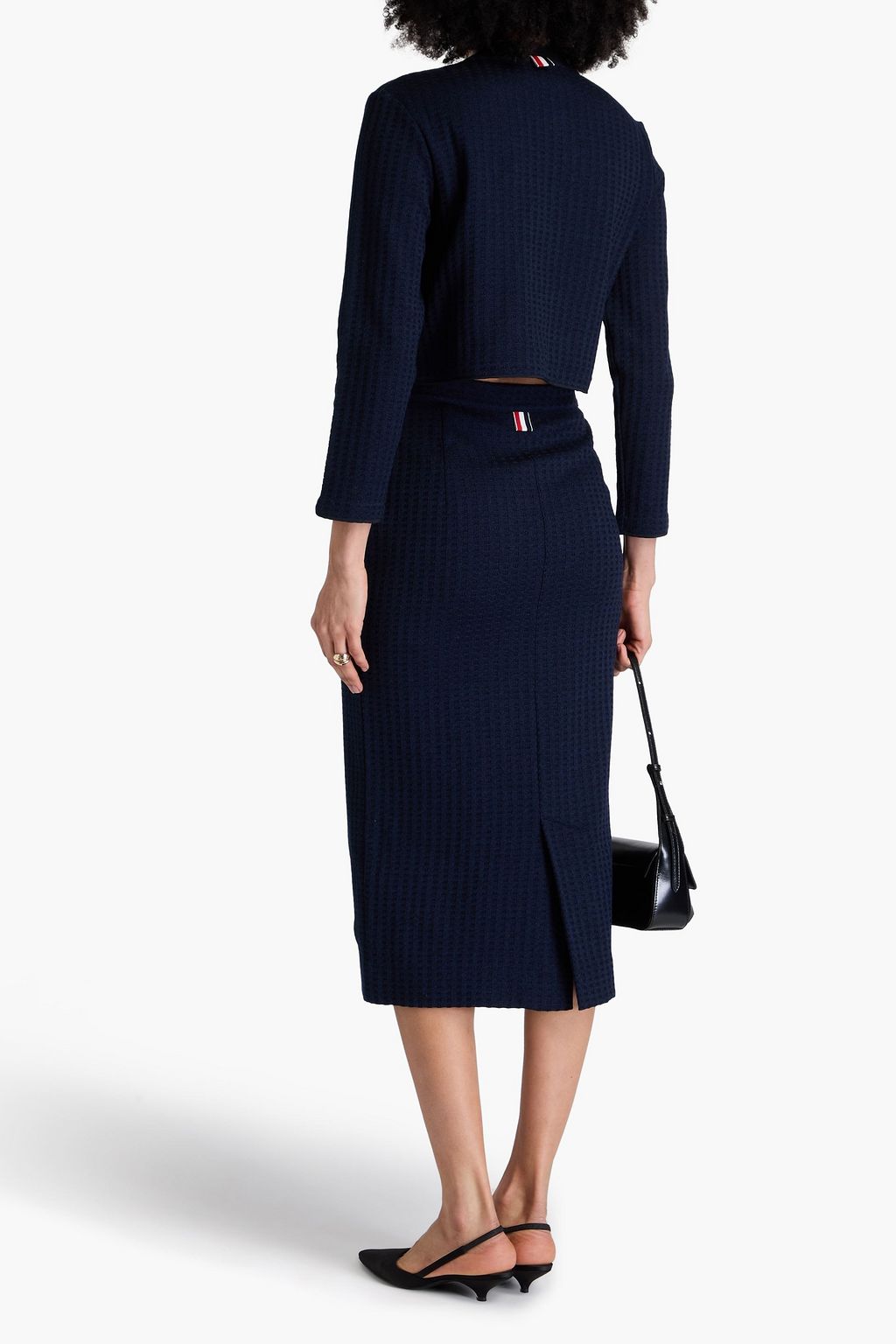 THOM BROWNE كارديغان قصير من الجاكار القطني