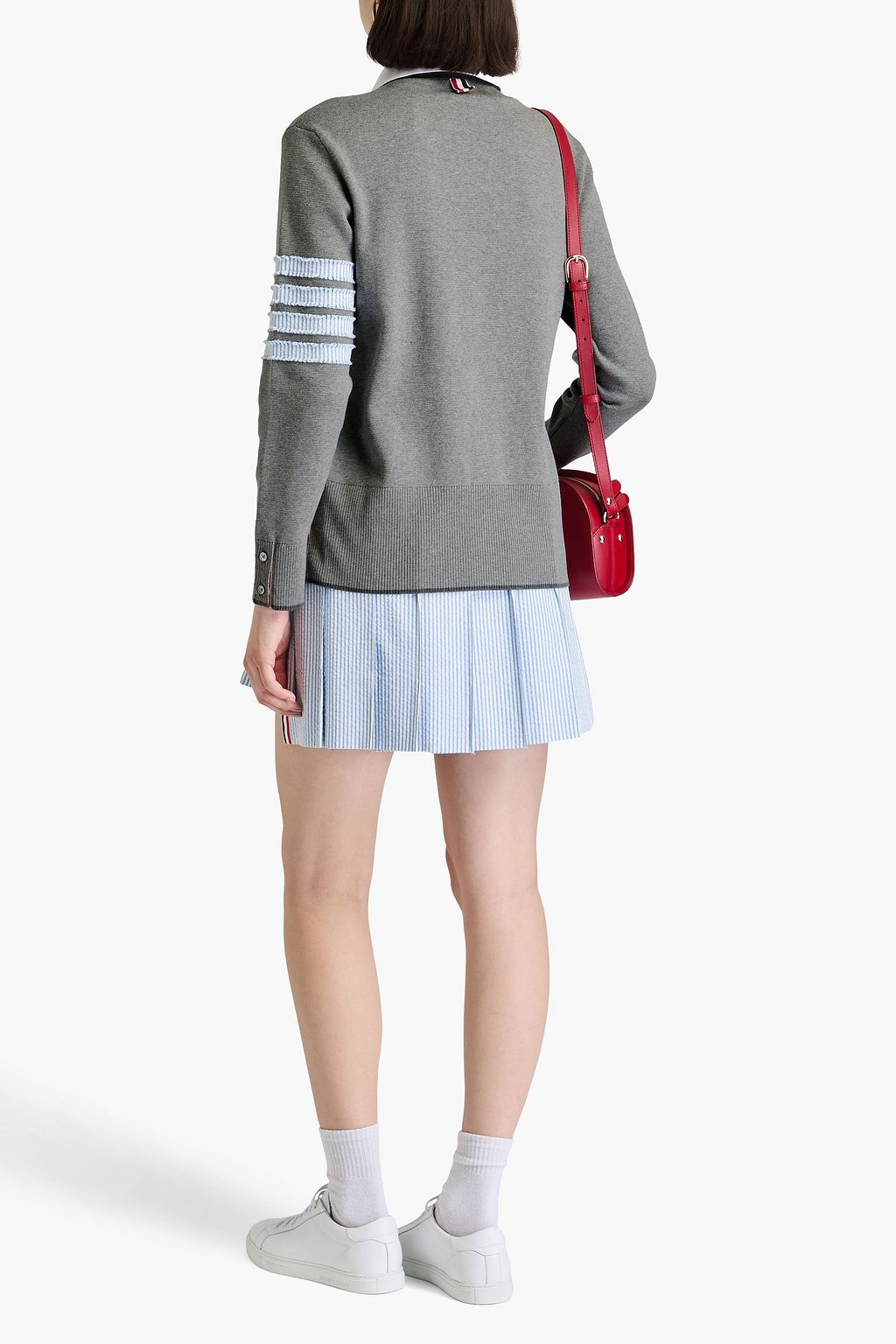 THOM BROWNE 스트라이프 코튼 카디건