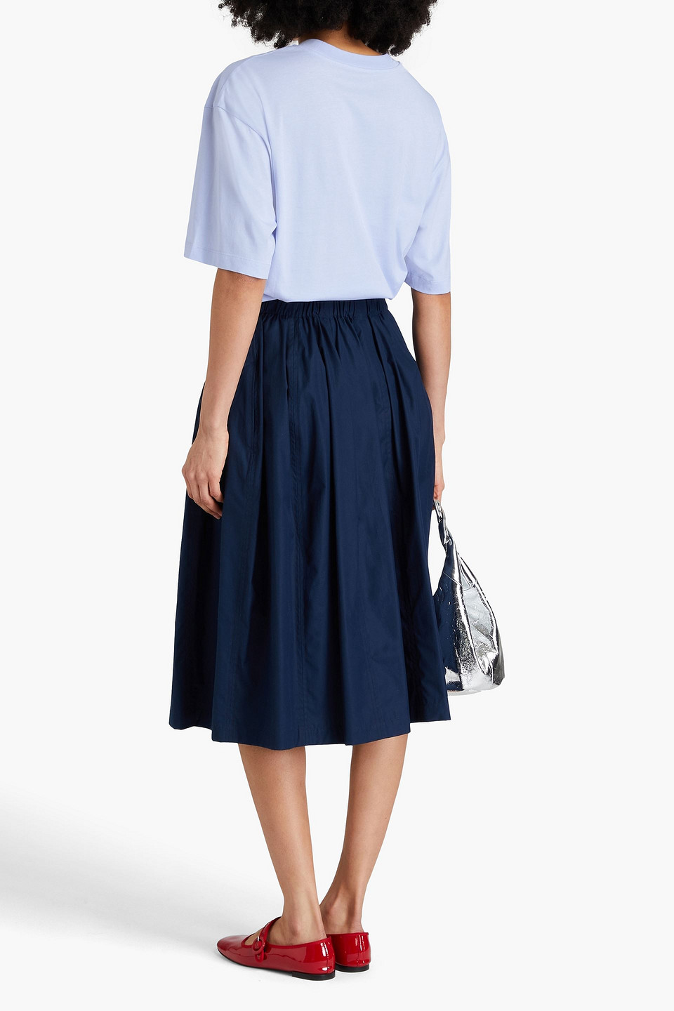 Marni T-shirt Aus Baumwoll-jersey Mit Print In Himmelblau
