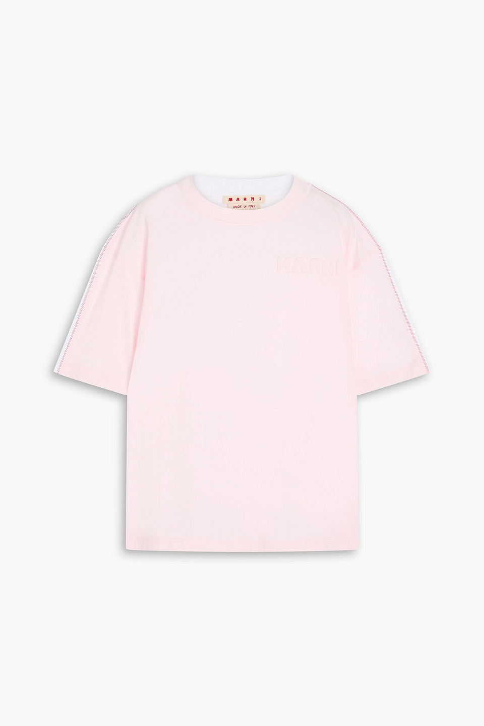 Marni - Two-tone cotton-jersey T-shirt - Pink - IT 46