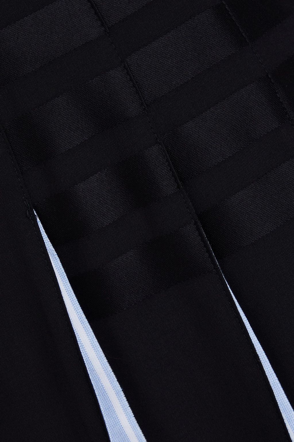 THOM BROWNE Pleated cotton and wool mini skirt