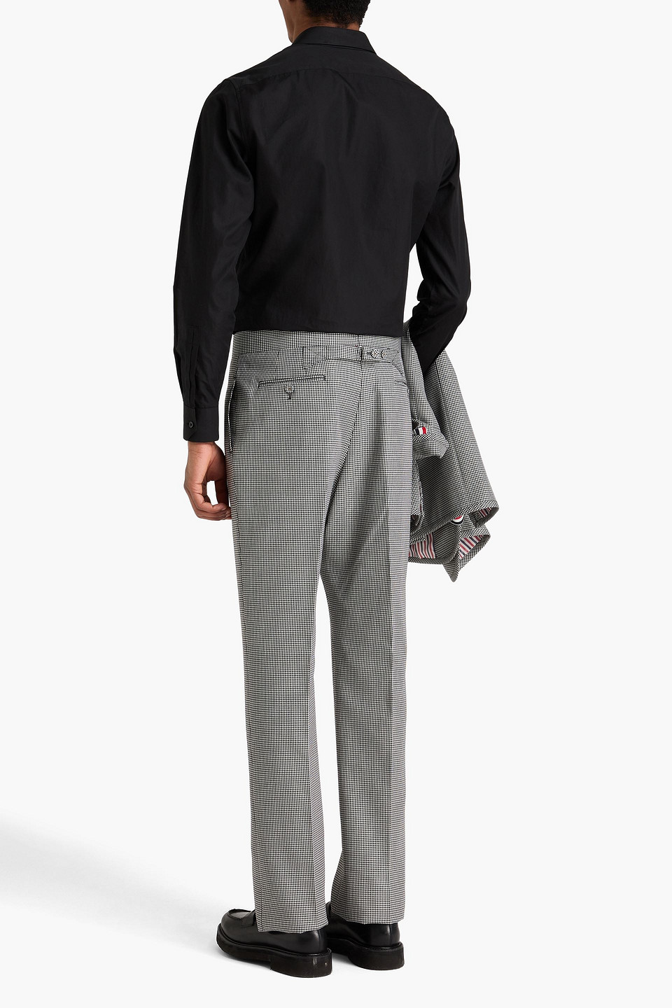  Thom Browne - Houndstooth Wool-tweed Pants - Black - 0 