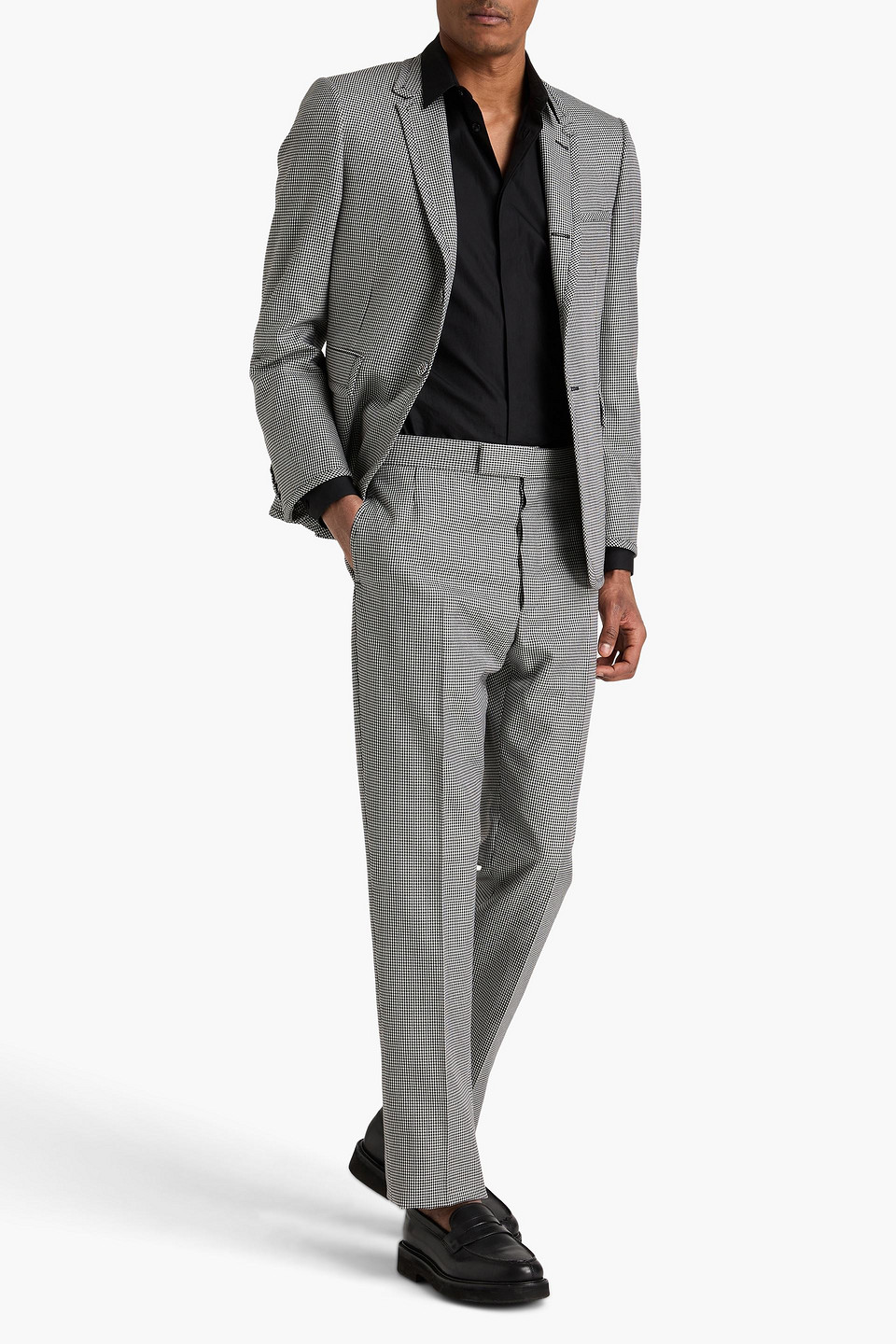  Thom Browne - Houndstooth Wool-tweed Pants - Black - 0 