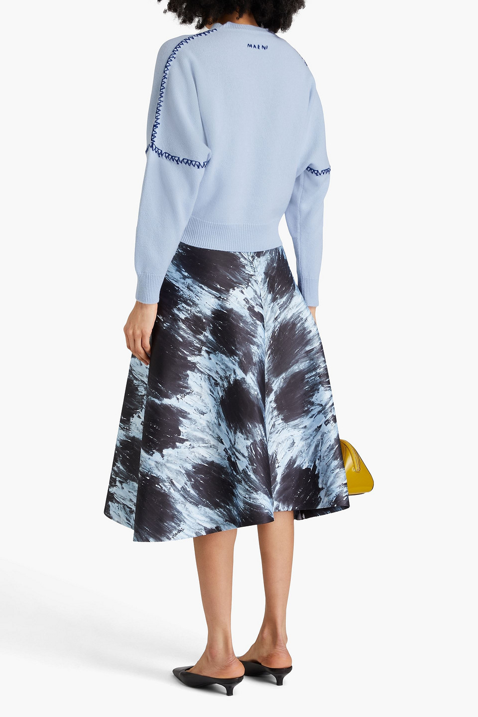 Marni Pullover Aus Einer Woll-kaschmirmischung Mit Stickereien In Himmelblau