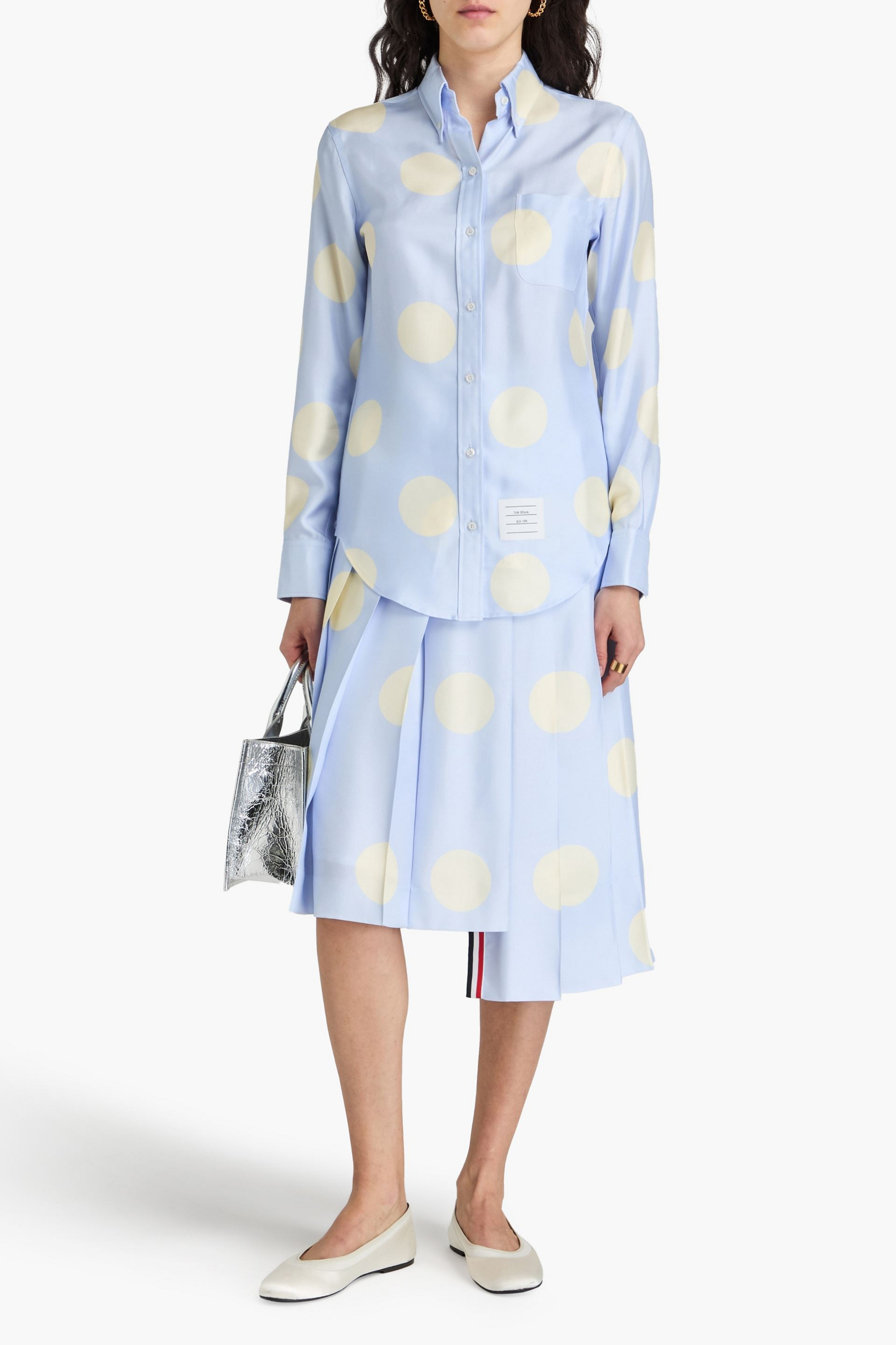 Thom Browne Polka-dot silk-twill shirt