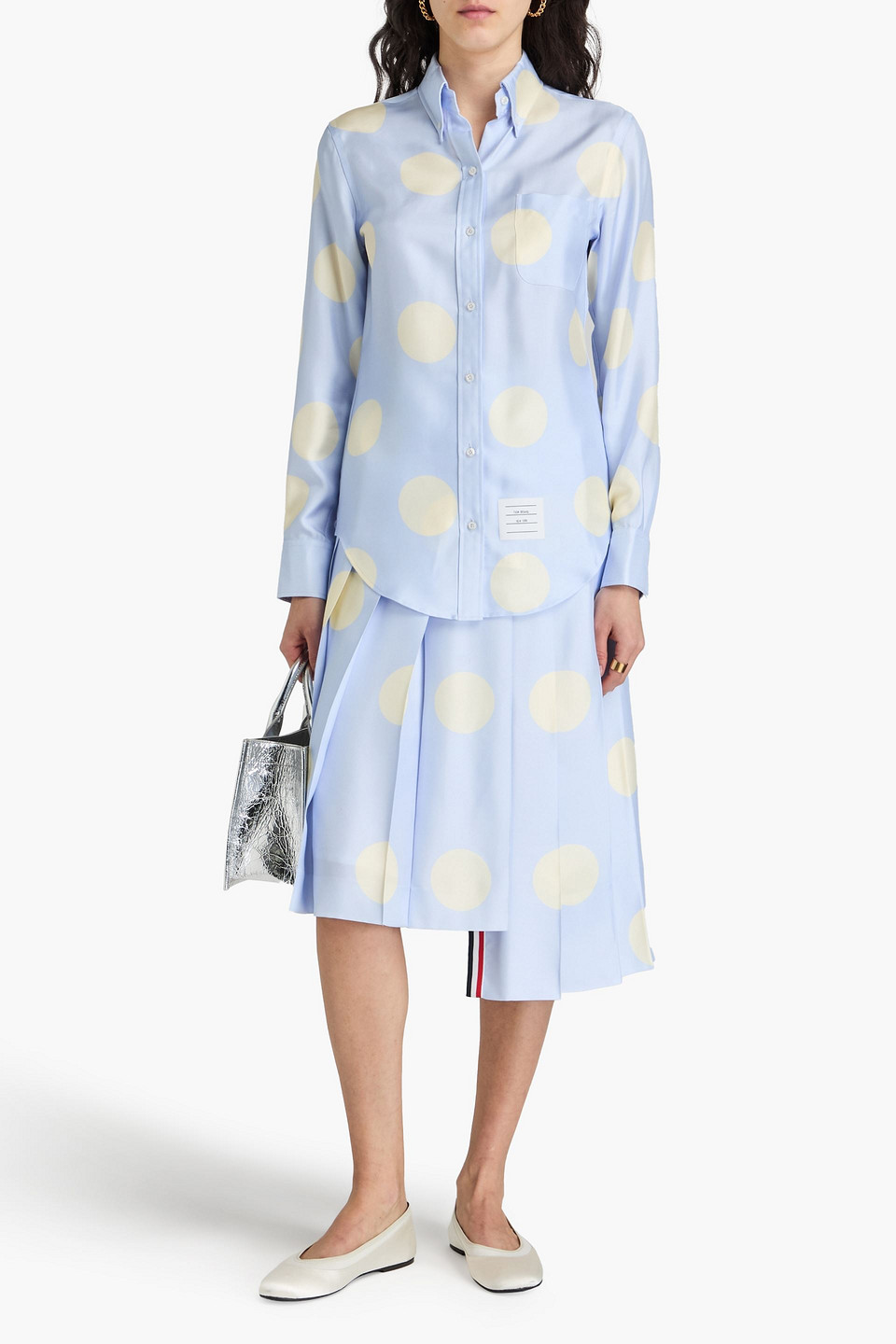 THOM BROWNE POLKA-DOT SILK-TWILL SHIRT 
