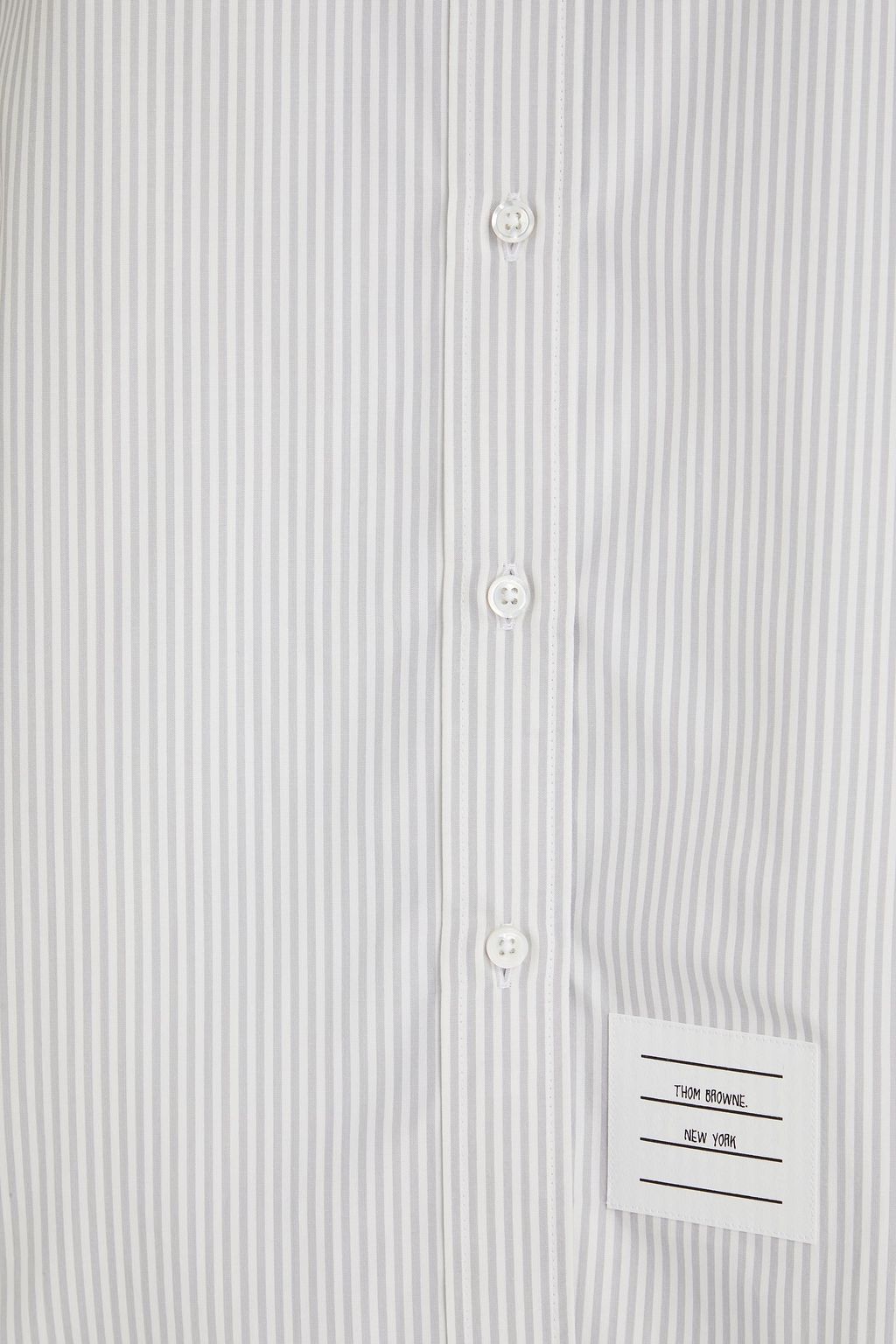 THOM BROWNE قميص مخطط من البوبلين المصنوع من مزيج القطن والحرير
