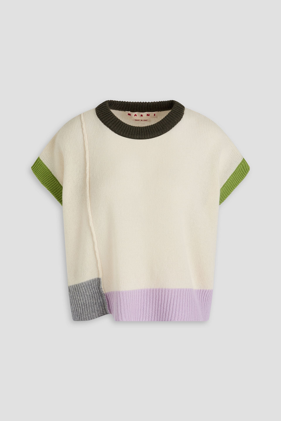 Color-block cashmere sweater