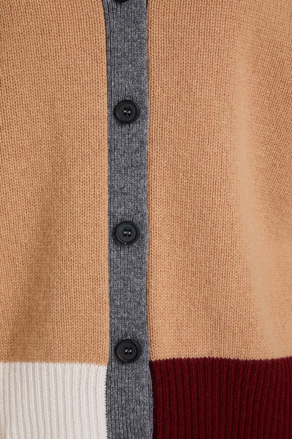 Marni Cardigan Aus Kaschmir In Colour-block-optik In Camelfarben