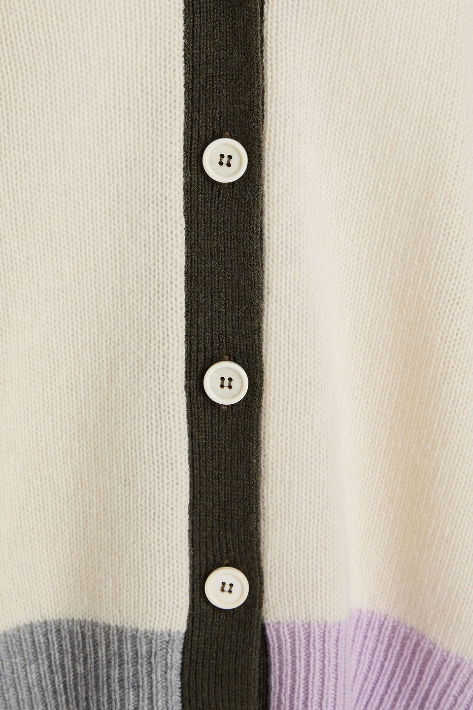 Marni Cardigan Aus Kaschmir In Colour-block-optik In Creme