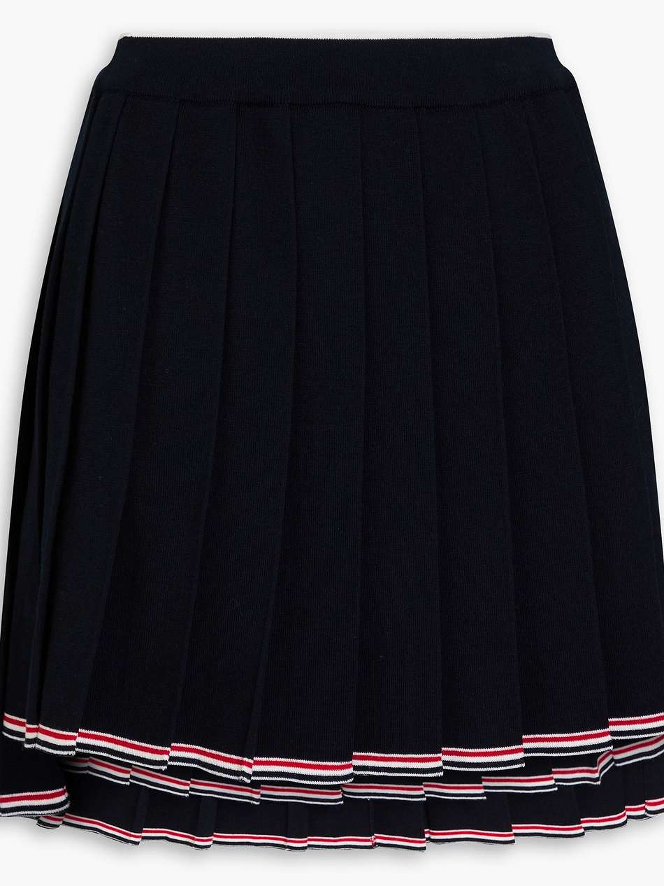 pleated wool-blend mini skirt