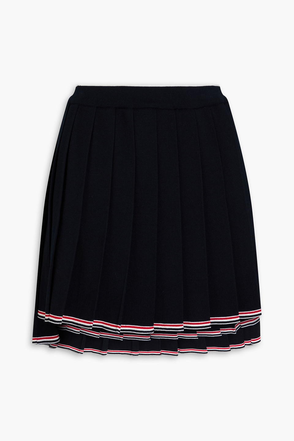 Thom Browne Navy Virgin Wool Full Needle Skirt In Navy