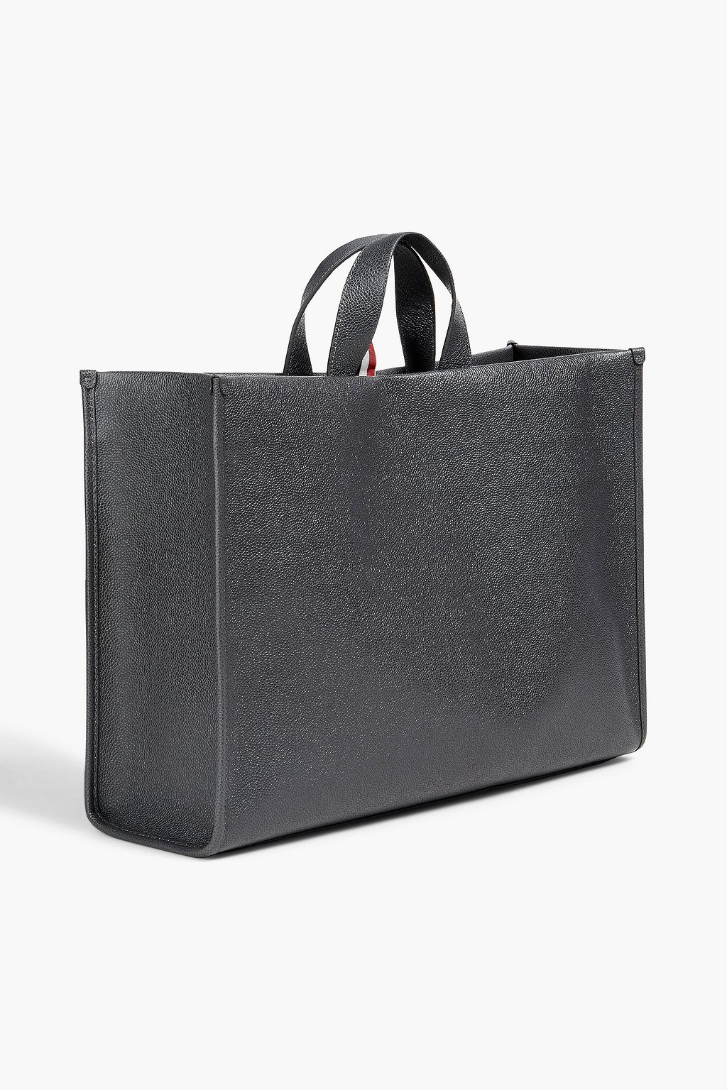 THOM BROWNE Printed pebbled-leather tote