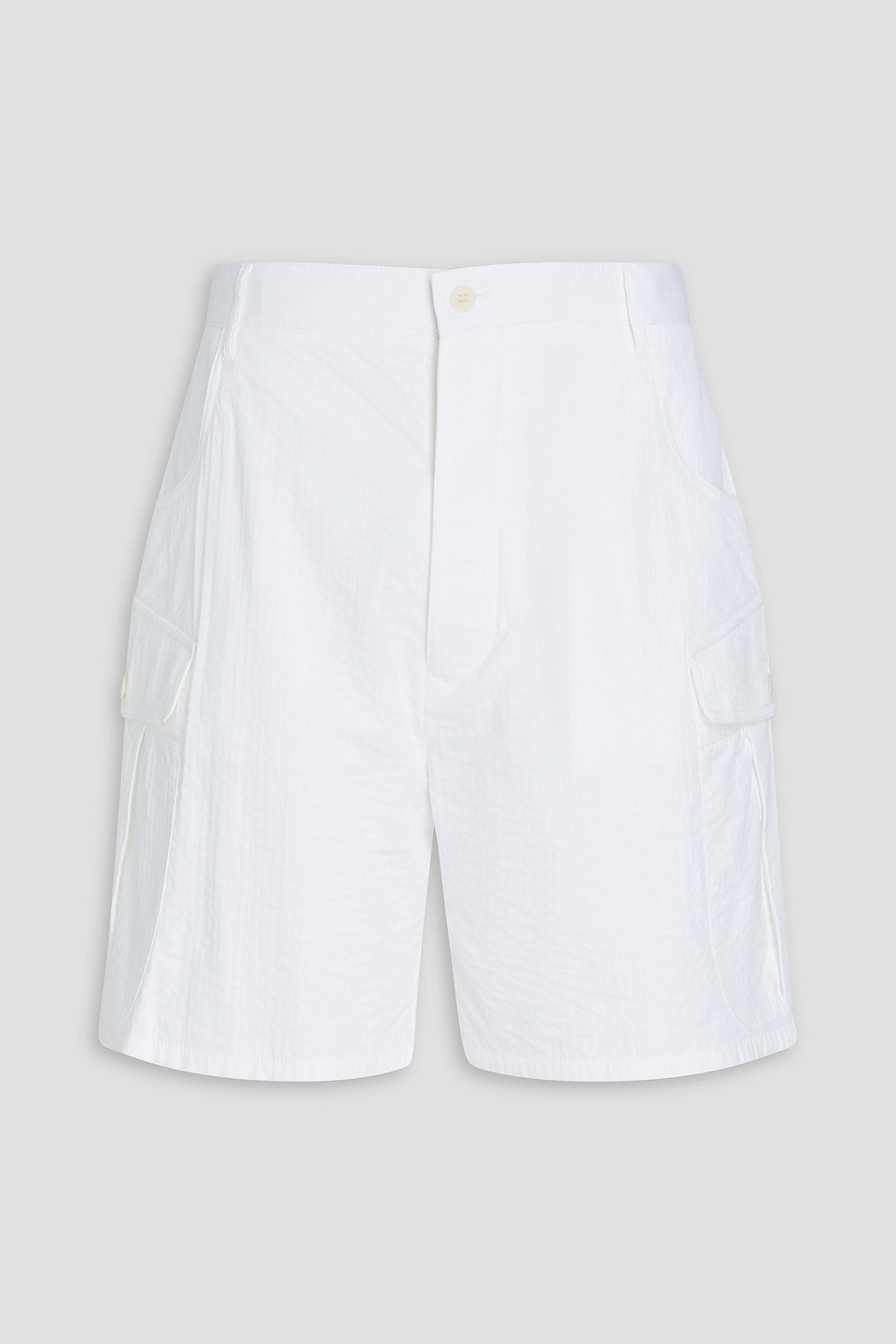 GIORGIO ARMANI RIBBED COTTON-BLEND CARGO SHORTS