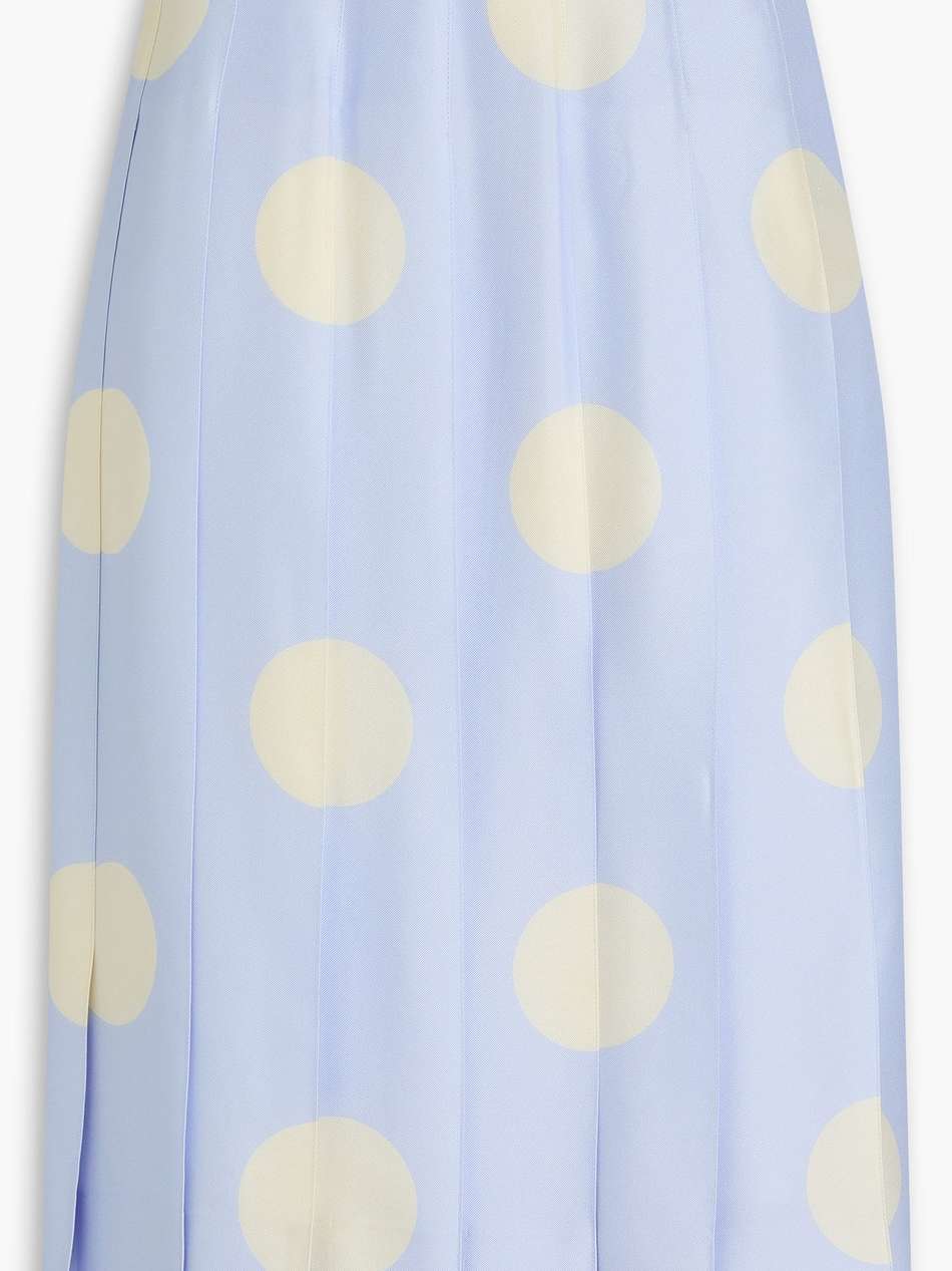 pleated polka-dot silk-twill midi skirt