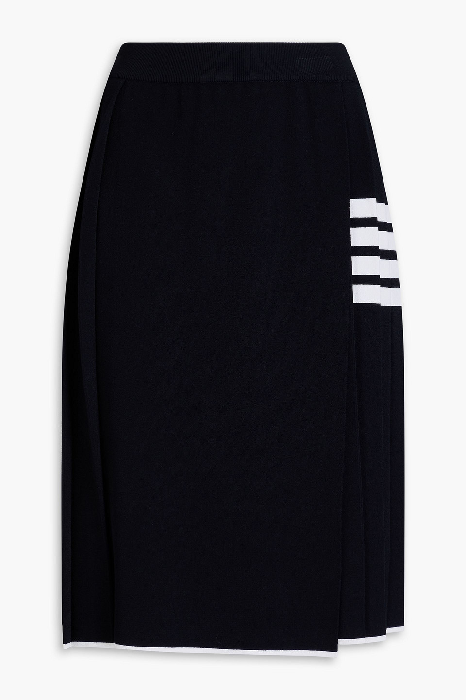 Thom Browne - Pleated striped knitted skirt - Blue - IT 42