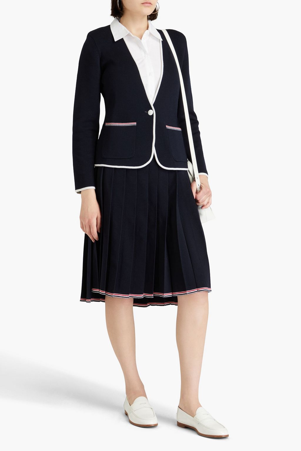THOM BROWNE بليزر من نسيج مصنوع من مزيج الصوف