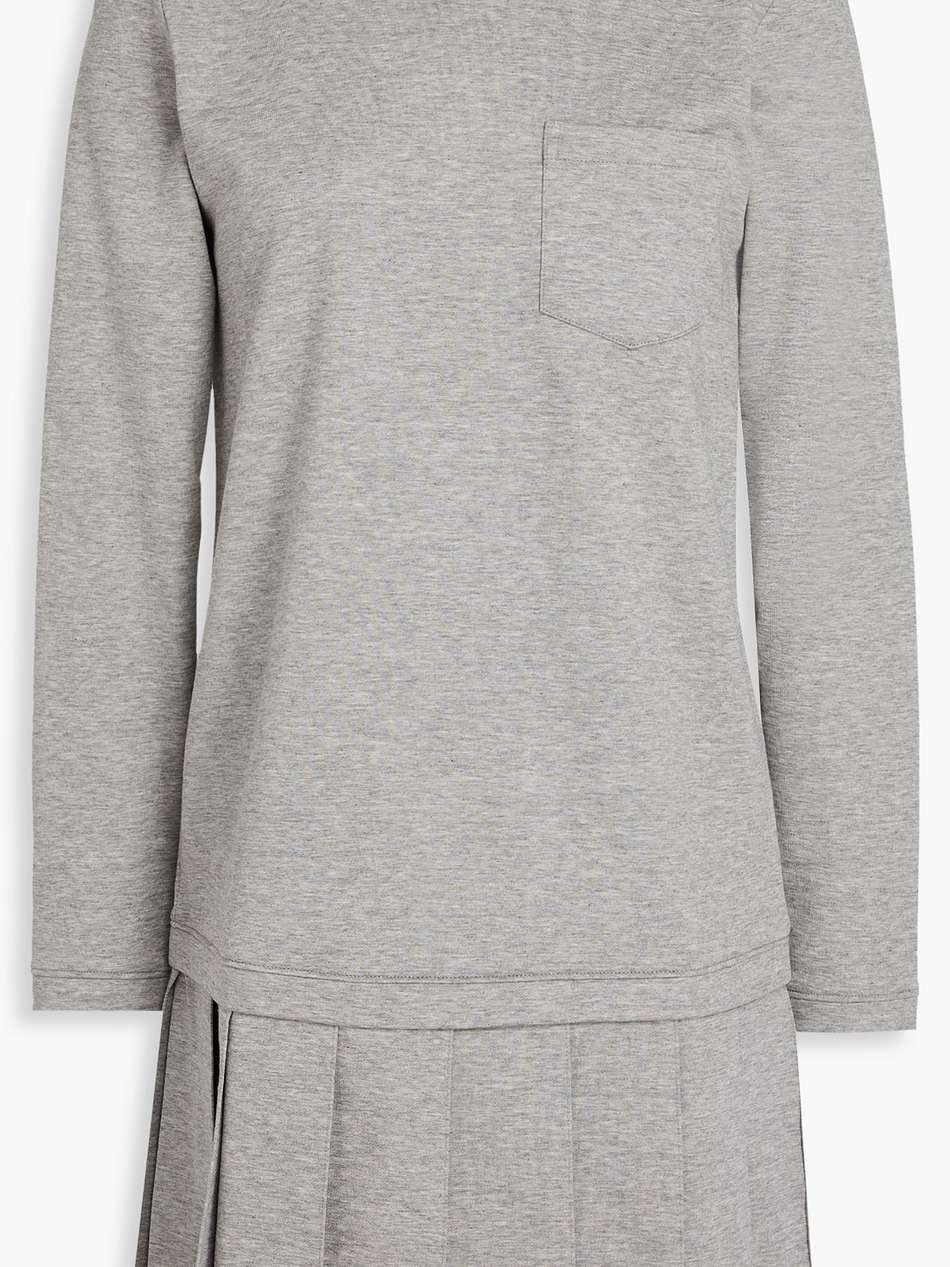 pleated french cotton-terry mini dress