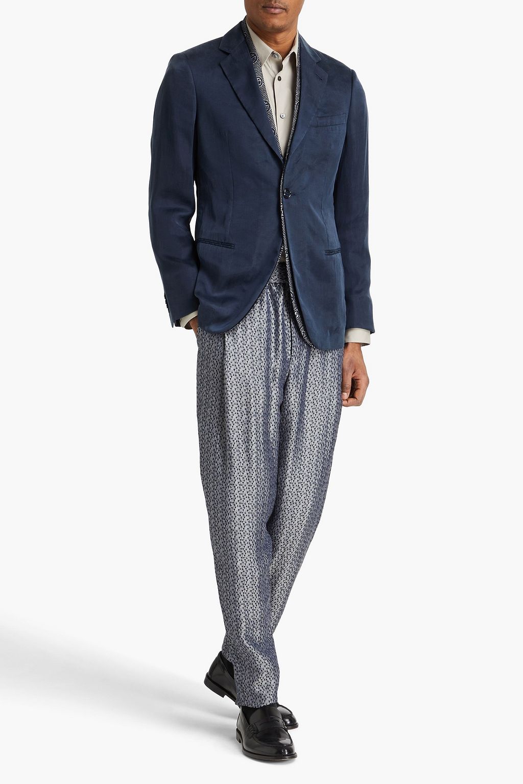 GIORGIO ARMANI Metallic-trimmed Lyocell suit
