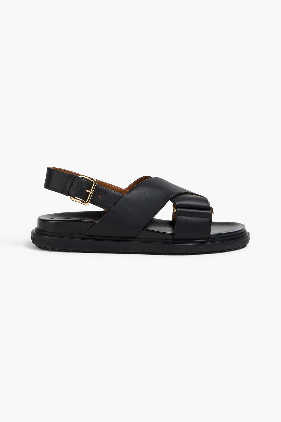 Marni Leather Slingback Sandals In Black