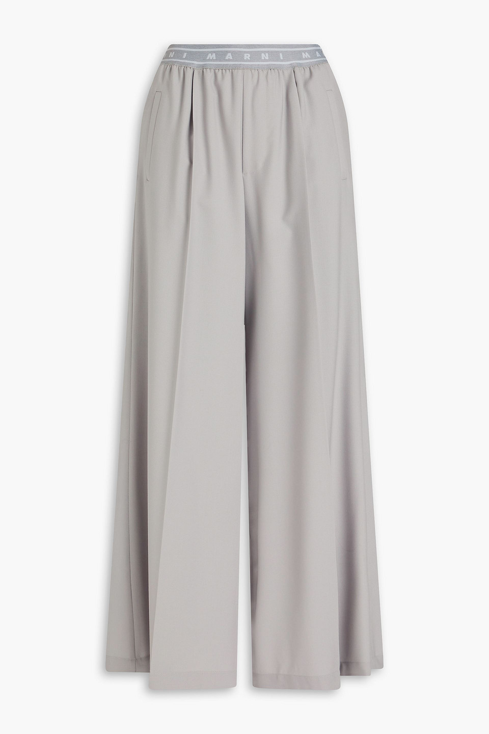 Marni Hose Mit Weitem Bein Aus Wolle In Hellgrau