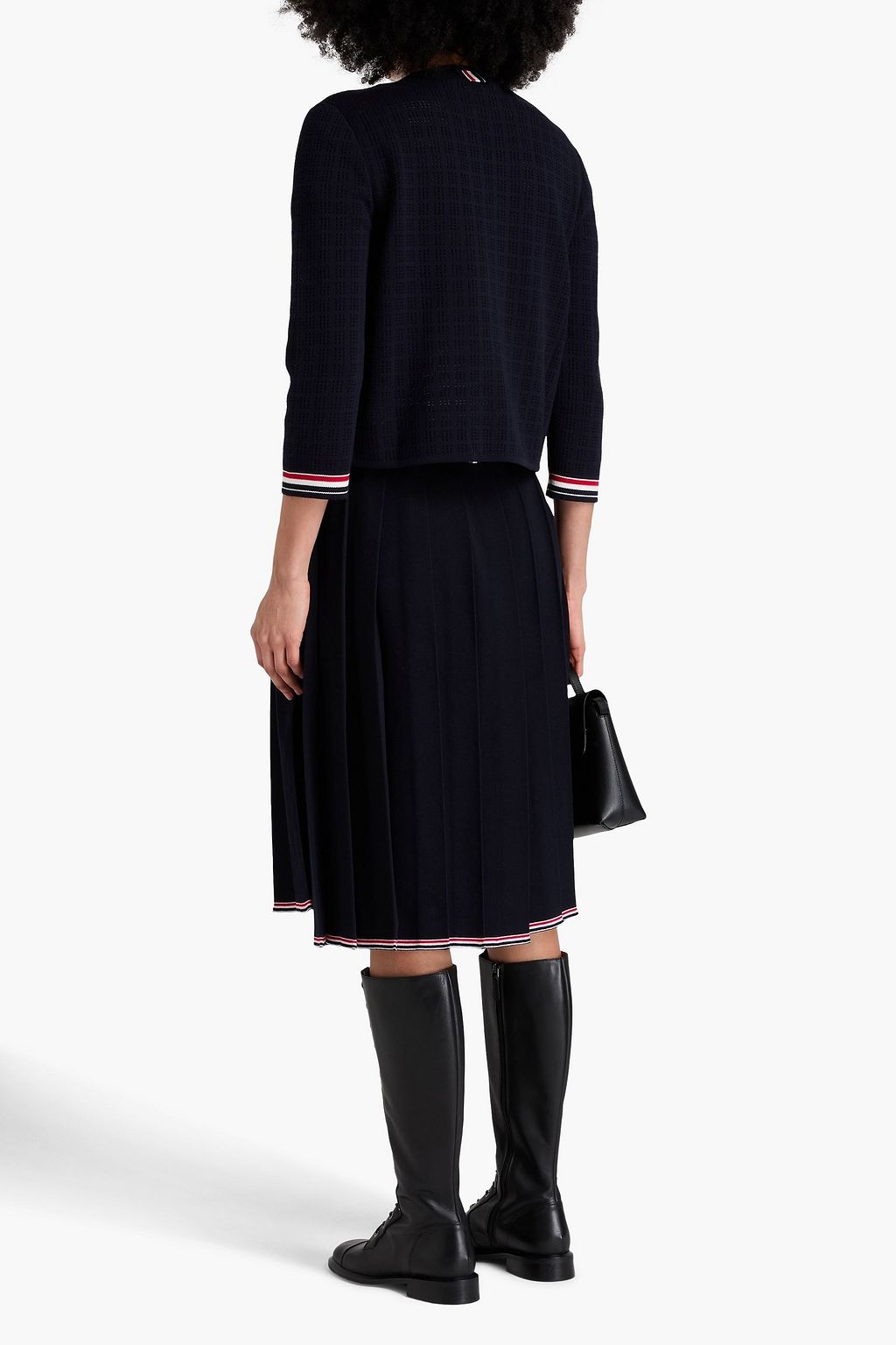 THOM BROWNE تنورة من مزيج الصوف بكسرات