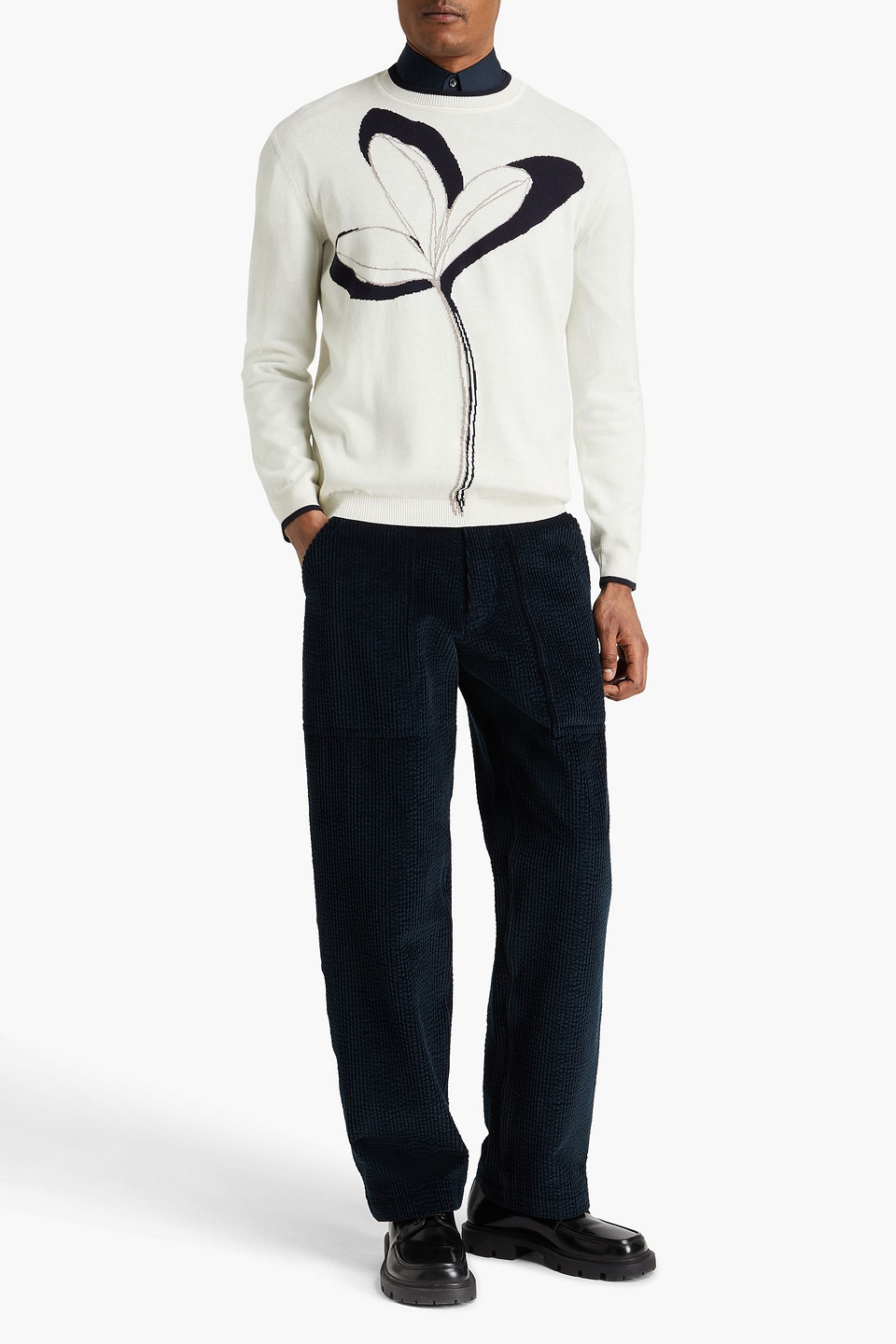 GIORGIO ARMANI COTTON-BLEND CORDUROY PANTS