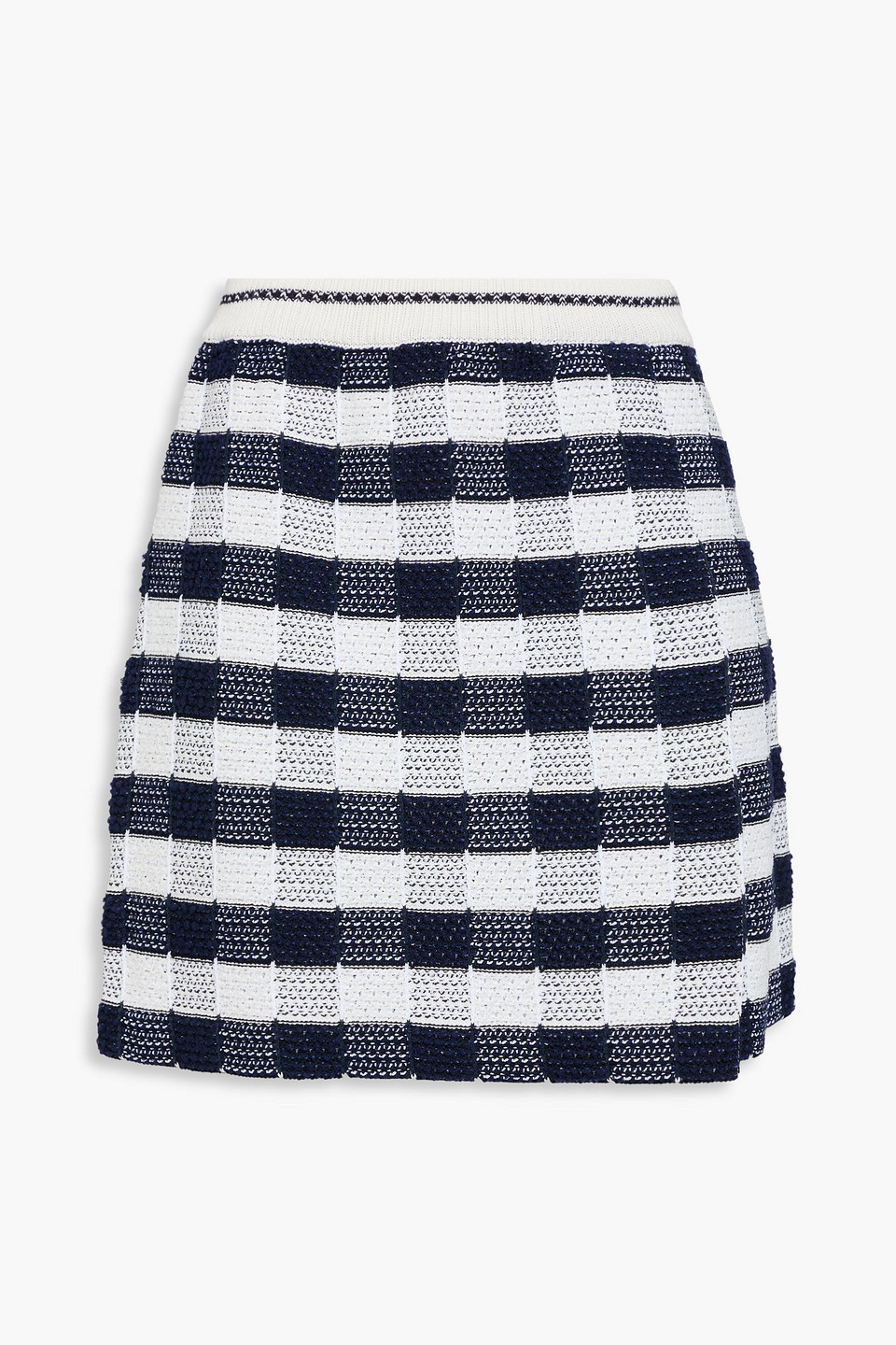 Thom Browne Gingham-check Jacquard Miniskirt In Navy