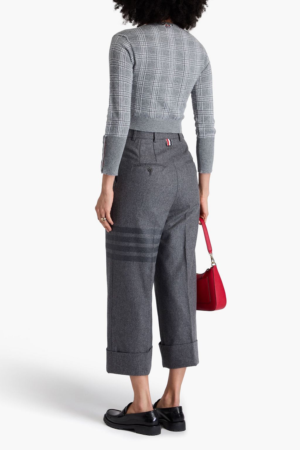 THOM BROWNE カシミヤ クロップドカーディガン チェック