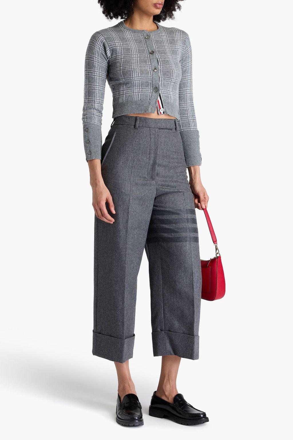THOM BROWNE カシミヤ クロップドカーディガン チェック